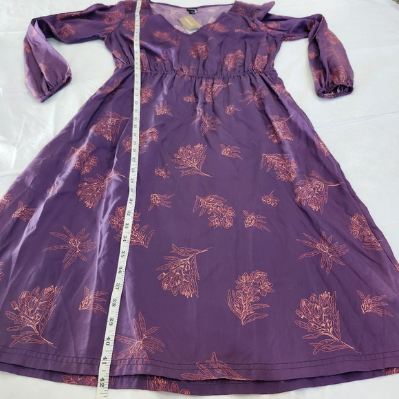 Patagonia Size Medium Shallow Moon Dress Labrador Tea Plum Floral - Picture 6 of 11